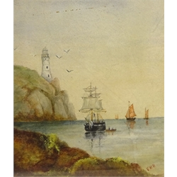  Whitby Harbour, watercolour signed by John Francis Branegan (British 1843-1909),  two other 19th century watercolours of Whitby, one signed F Watson and two other pictures max 37cm x 25cm (5)   