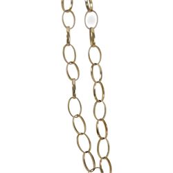 9ct gold cable link chain necklace, with T bar pendant, Birmingham 2001