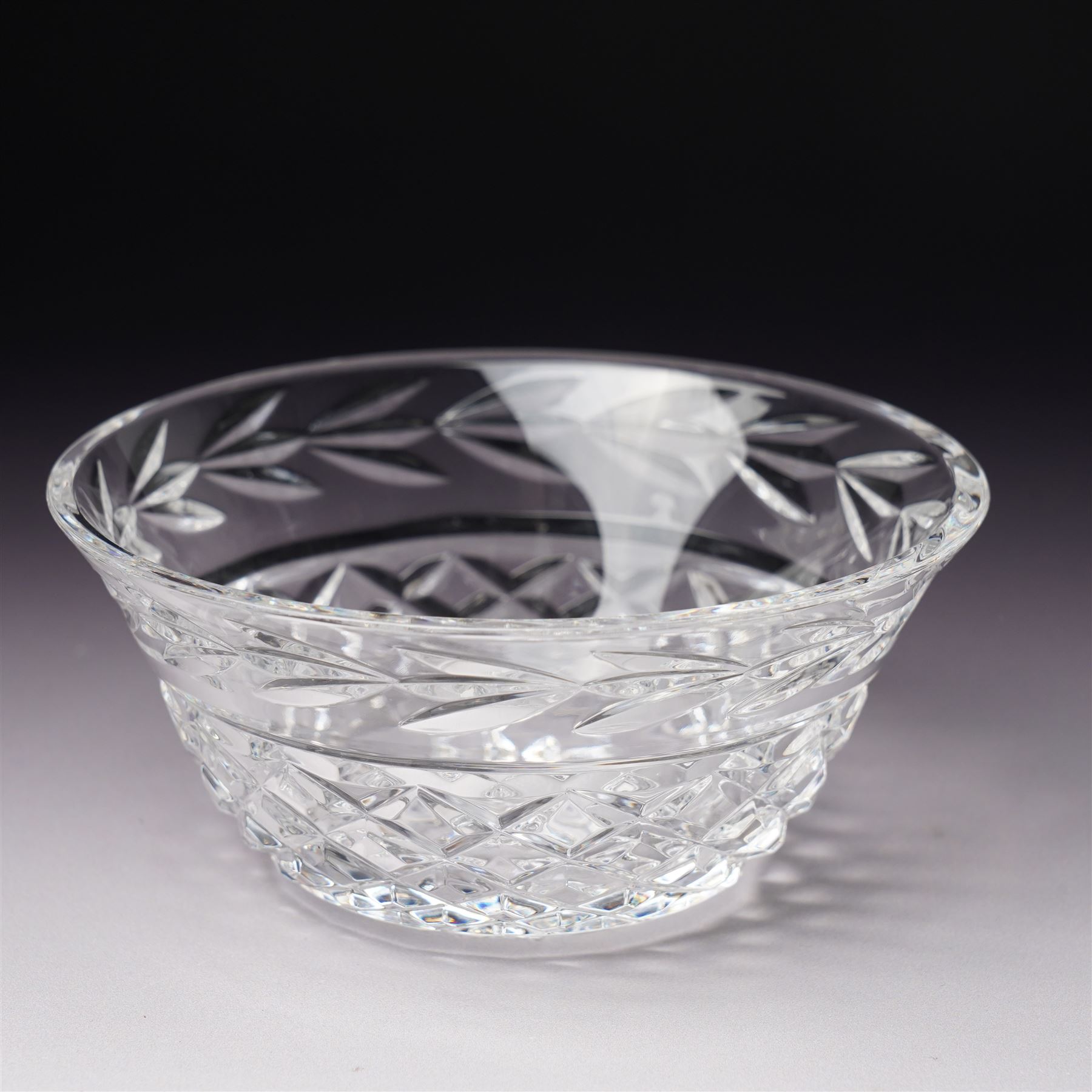 Waterford Crystal 'Glandore' pattern large bowl, boxed, and four smaller 'Glandore' pattern bowls, two boxed (5)
