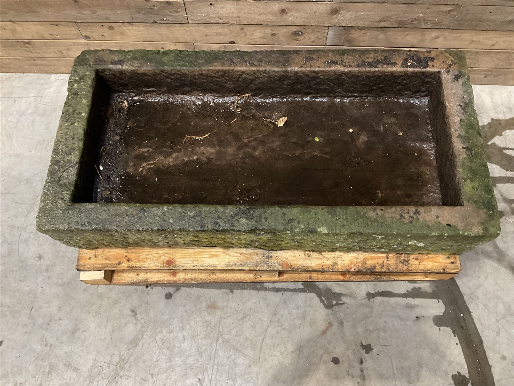 Large 19th century rectangular stone trough 