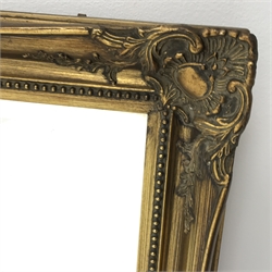  Large rectangular gilt framed wall mirror, W130cm, H76cm  