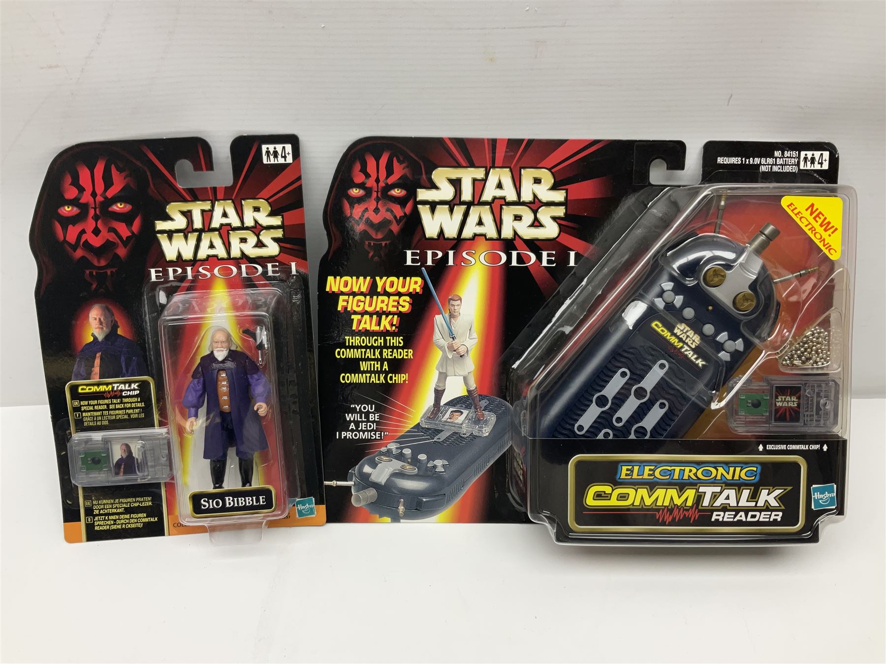 Star Wars - twenty-four Star Wars Episode One figures in card backed packaging; Collections 1, 2 and 3 with Electronic Commtalk reader for each figure's commtalk chip.