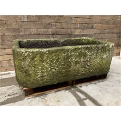 Large 19th century D shaped stone trough
