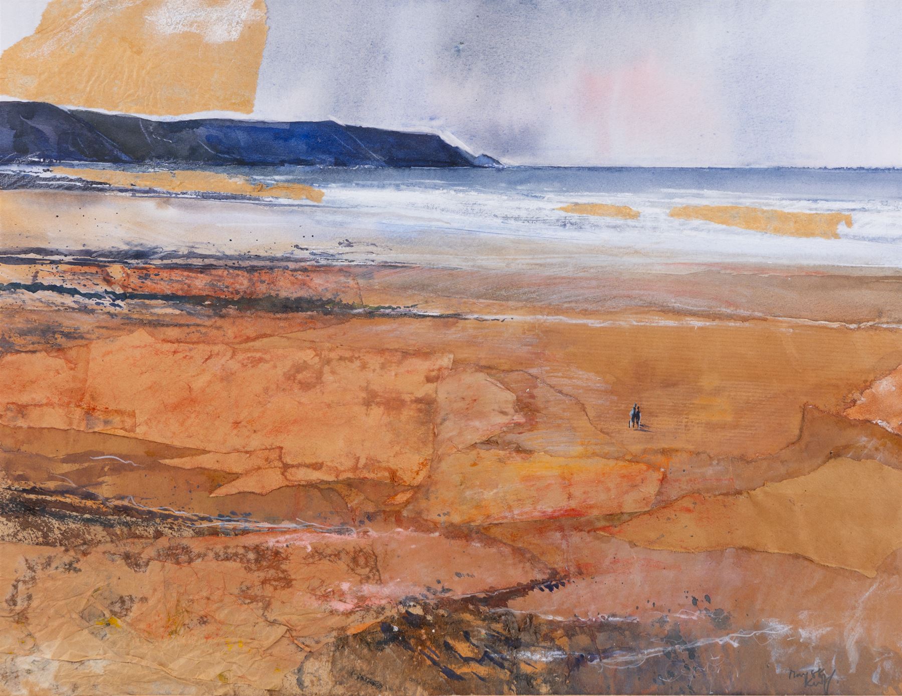 Kurt Jackson (British 1961-): 'Widemouth Bay I', mixed media signed and dated May '88, titled on label verso 35cm x 46cm 
Provenance: with Pelter Sands Fine Paintings, label verso