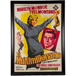 Marilyn Monroe - two European film posters, comprising The Seven Year Itch (7 ans de reflexion), French poster after the 1955 film starring Marilyn Monroe and Tom Ewell, linen backed, 81 x 61cm and Let's Make Love (El Multimillonario), framed and glazed Spanish poster after the 1960 film, starring Marilyn Monroe and Yves Montand, 100 x 70cm, together with a framed Life Magazine newstand poster featuring Marilyn as the cover star and a Life book 'Remembering Marilyn