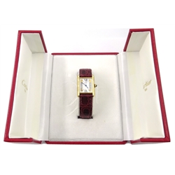  Must de Cartier Paris Vermeil Tank ladies quartz wristwatch, 1992 case no.101202 and 5057001 with box, receipt and papers  