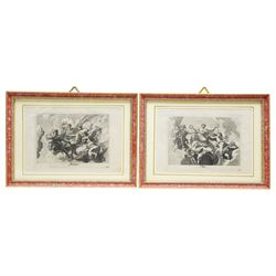 After Gerard de Lairesse (Dutch 1641-1711): The Four Seasons - Ver (Spring) - Aestas (Summer) - Autumnus (Autumn) - Hiems (Winter), set four 17th/18th century engravings pub. c.1700, 15cm x 22cm (4)