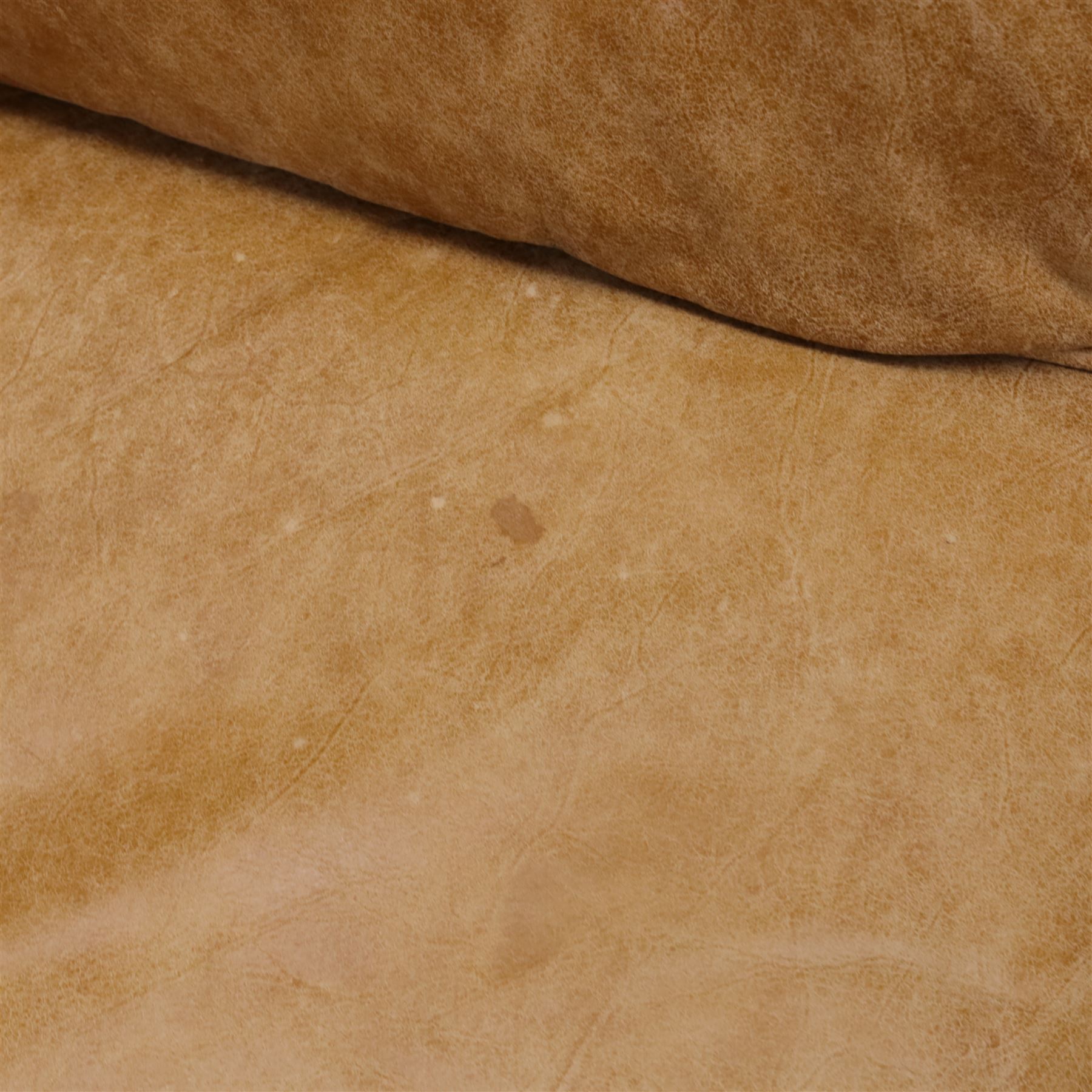 Barker & Stonehouse - 'Houston' brown leather corner sofa with left facing chaise sofa, fixed cushions on dark stained wooden legs