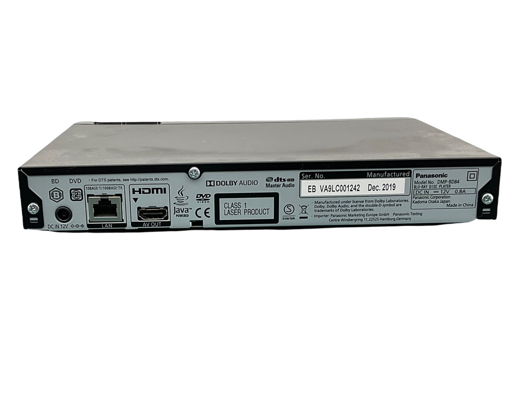 Mitchell and Brown JB-32SM1811 and a Panasonic Blu-ray player