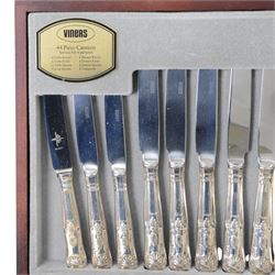 Viners King's Royale pattern canteen of silver plated cutlery for six place settings