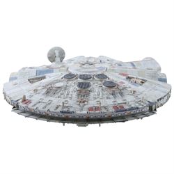 Two Star Wars Millennium Falcon models, comprising Kenner Power of the Force and a custom painted example, largest L72cm