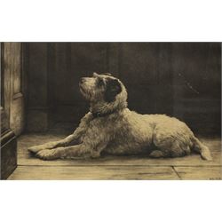 Herbert Thomas Dicksee (British 1862-1942): 'The Closed Door', black and white etching sig...