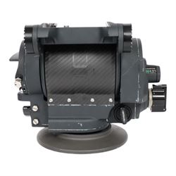 O'Connor 2560 Fluid Head serial no. C1260-2003, with accessories to include pan handle, MOY/Mitchell base plate and tie-down, 150mm bowl adapter and tie-down, quick release base plate and Arri 300mm bottom plate, in custom cut flight case 
