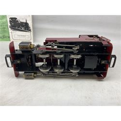 Roundhouse G scale, gauge 1 0-6-0, live steam tank locomotive ‘Lady Anne’, in crimson, black and brass livery, unboxed, together with a Futaba digital proportional radio control system