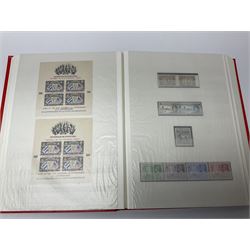 World stamps with many relating to Victory in Europe including King George VI '8th June 1946' stamps from various countries including Antigua, British Guiana, British Honduras, British Solomon Islands, Cayman Islands, Ceylon, Fiji, Grenada, Montserrat, St Helena etc, both mint and used stamps seen, housed in three stockbooks