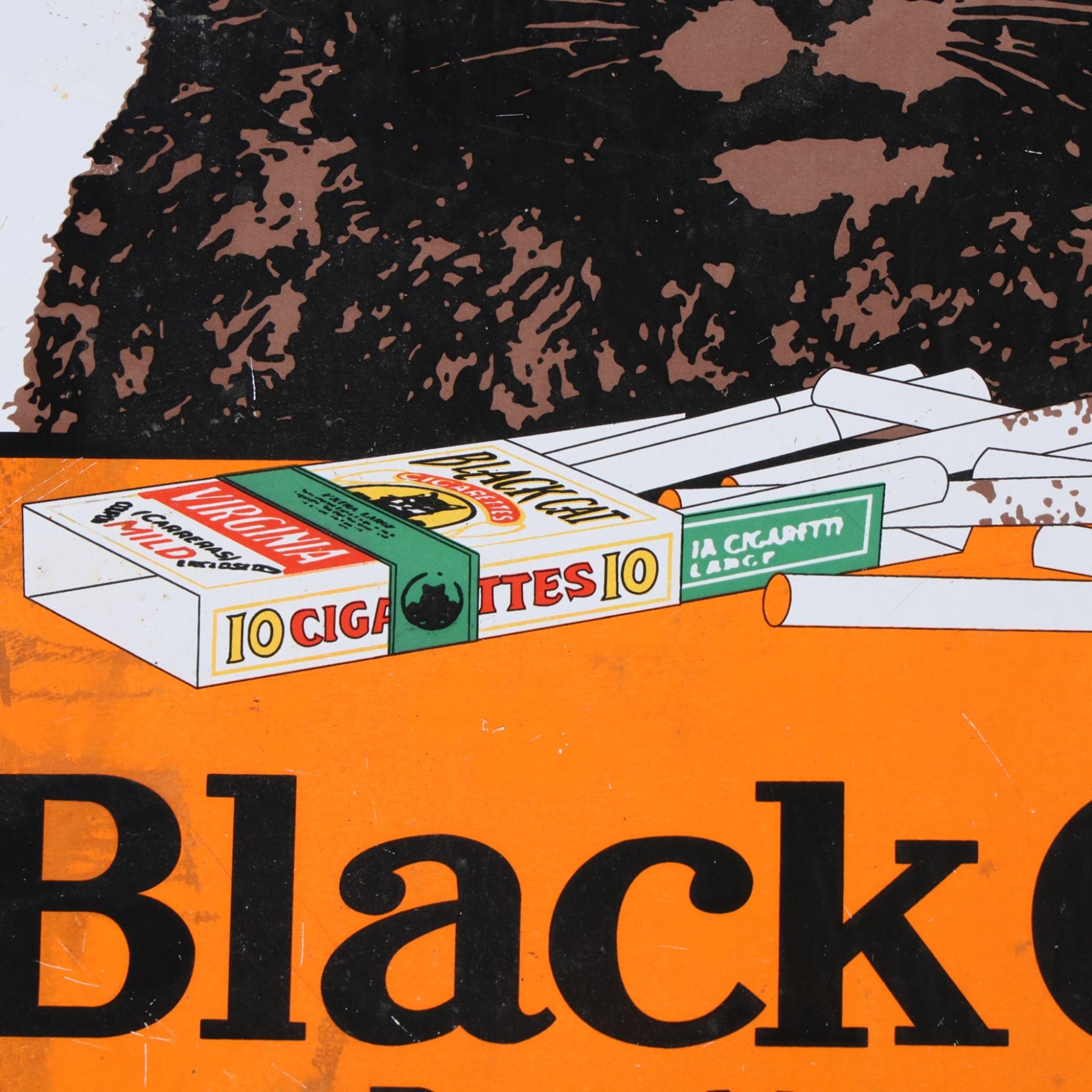 Black Cat Virginia Cigarettes reproduction enamel, H45cm
