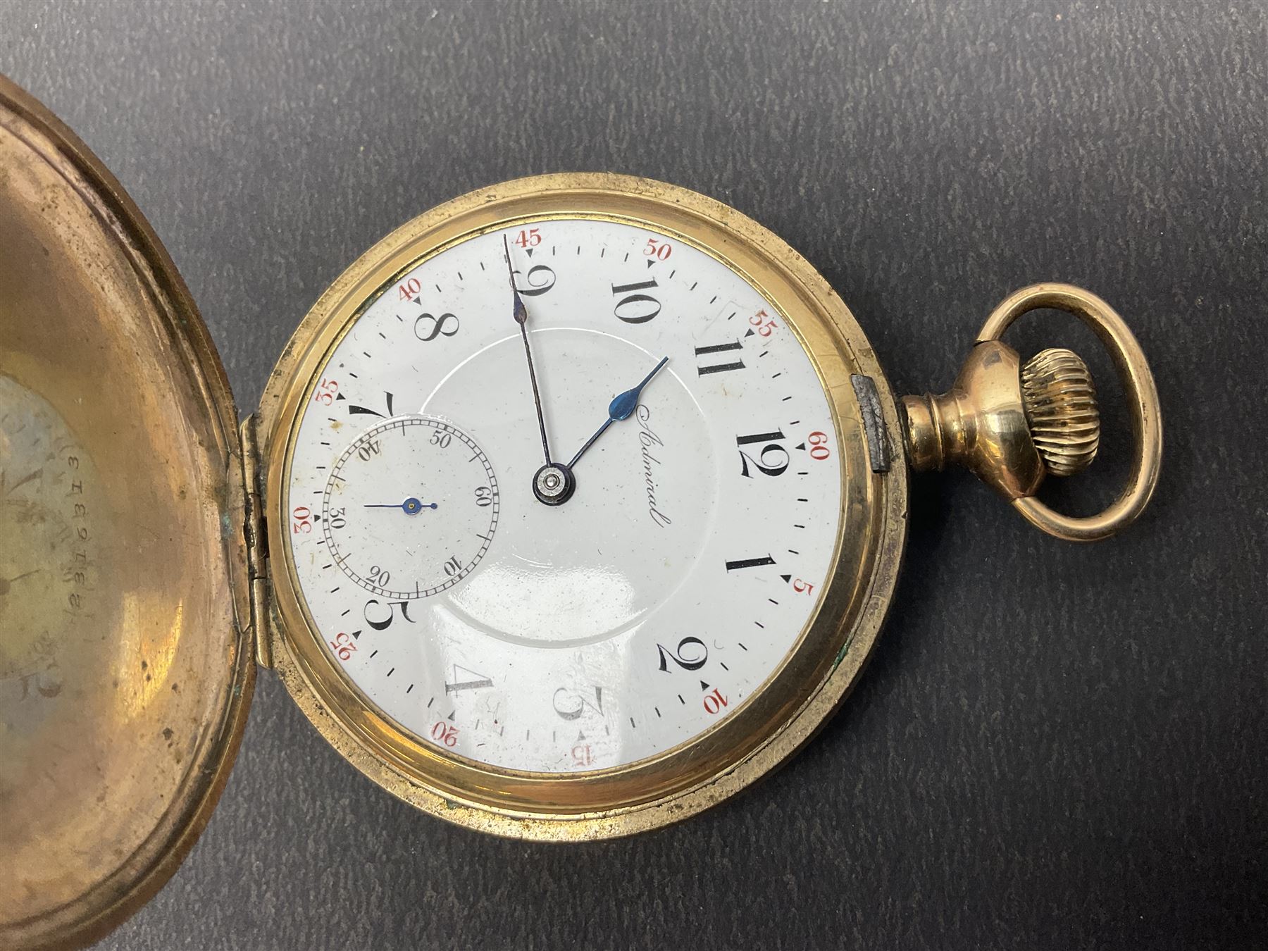 Gold plated Admiral full hunter pocket watch, together with a silver open face pocket watch, carnelian signet ring, Timex wristwatch, rolled gold Parker propelling pencil, Ronson Varaflame lighter and a plated cigar cutter