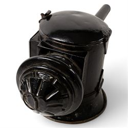 Shanks (London) - good pair of silver plated and toleware carriage lamps, gilded circular housing, bevelled side glass, maker engraved to candle mount