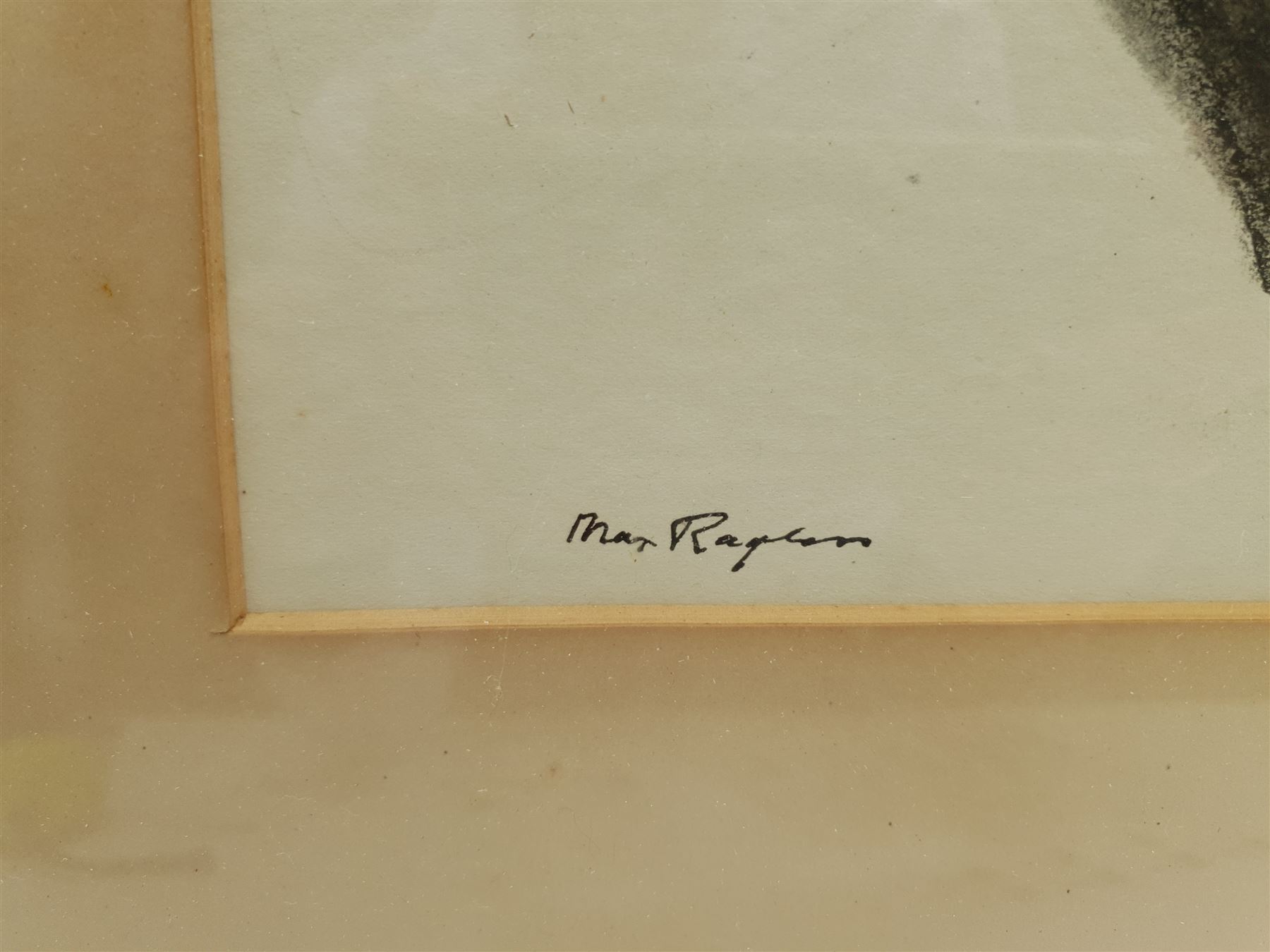 Max Rayton (Australian 20th century): Tough as Old Boots, charcoal signed, dated '46 on exhibition label verso 34cm x 46cm 
Provenance: exh. Royal South Australian Society of Arts, September 1946, label verso