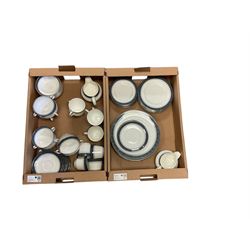 Royal Doulton Sherbrooke dinner service, including eight dinner plates, eight side plates, eight cups and saucers etc  