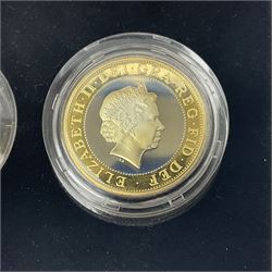 The Royal Mint United Kingdom two coin set, comprising 1997 and 1998 silver proof piedfort two pound coins, cased with certificates