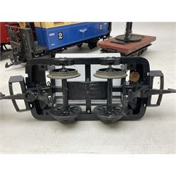 Three LGB (Lehmann Gross Bahn) G scale, gauge 1, rolling stock wagons, comprising two Lake George and Boulder wagons and an Auto Express wagon, together with a LGB passenger coach, other LGB rolling stock and a Lehmann Rigi900 ski lift