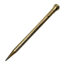 9ct gold 'Lifelong' propelling pencil, with engine turned decoration, stamped 9ct 