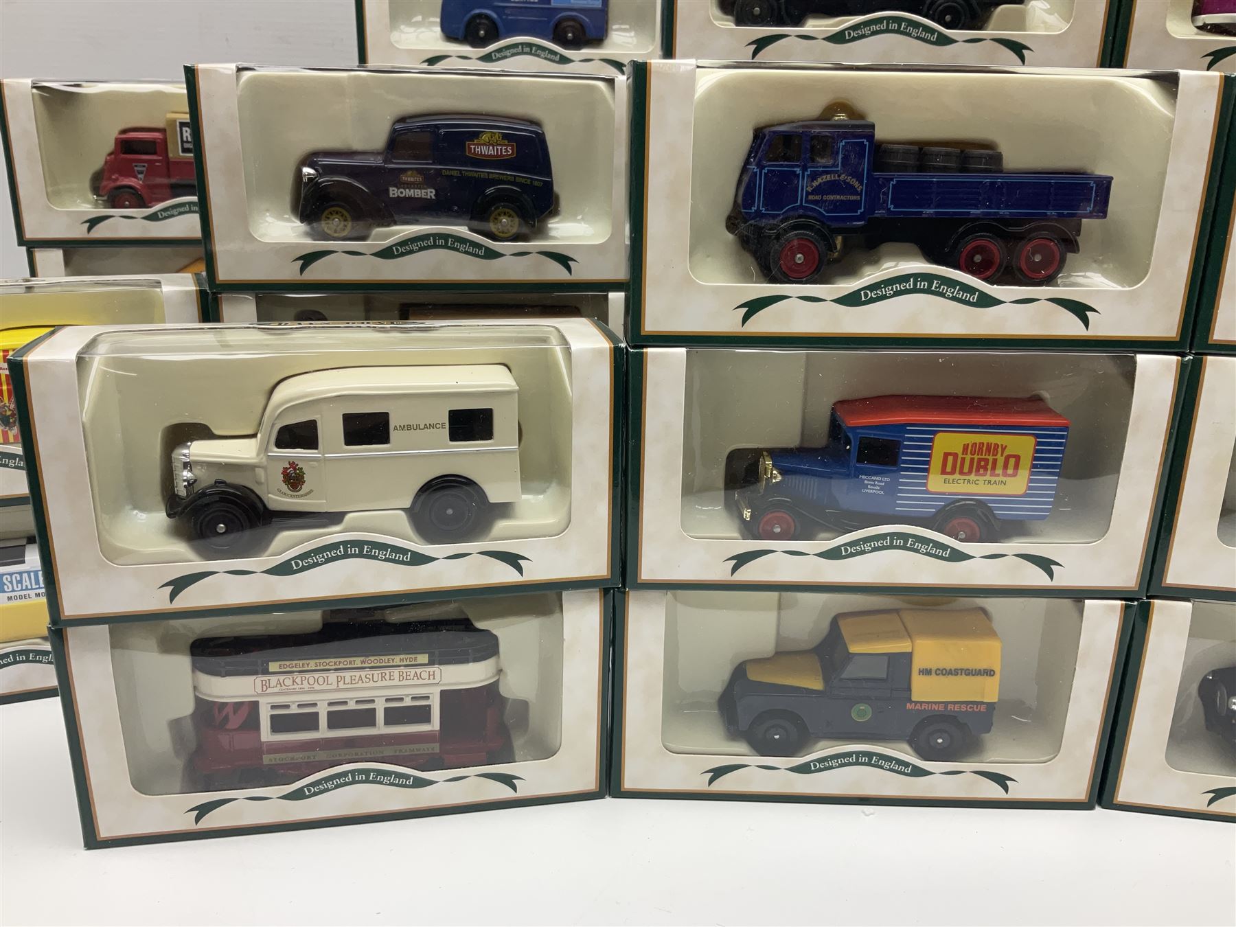 Fifty-nine Lledo Days Gone die-cast models, predominantly advertising/promotional vehicles; all boxed (59)