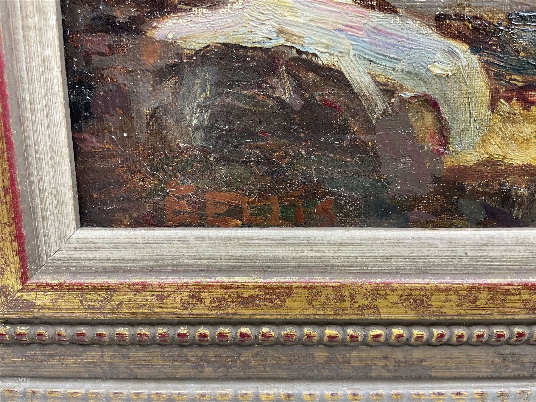 Edwin John Ellis (British 1841-1895): Unloading the Catch by the Quayside, oil on canvas signed 49cm x 74cm