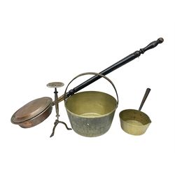 Jam pan, bed pan and other metalware 