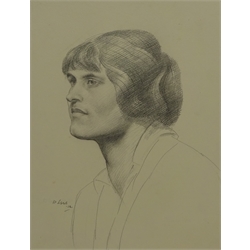  Derwent Lees NEAC (British 1885-1931): Bust Portrait of a Young Woman, pencil signed and dated '12,  30cm x 23cm (unframed) Provenance: by family decent from the collection of Francis Bate (1853-1950) a founder member treasurer and secretary of the New English Art Club    