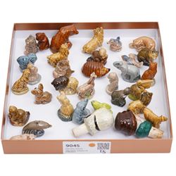 Collection of approx sixty Wade Whimsies including Fairy Tale figures and two painted bottle stoppers