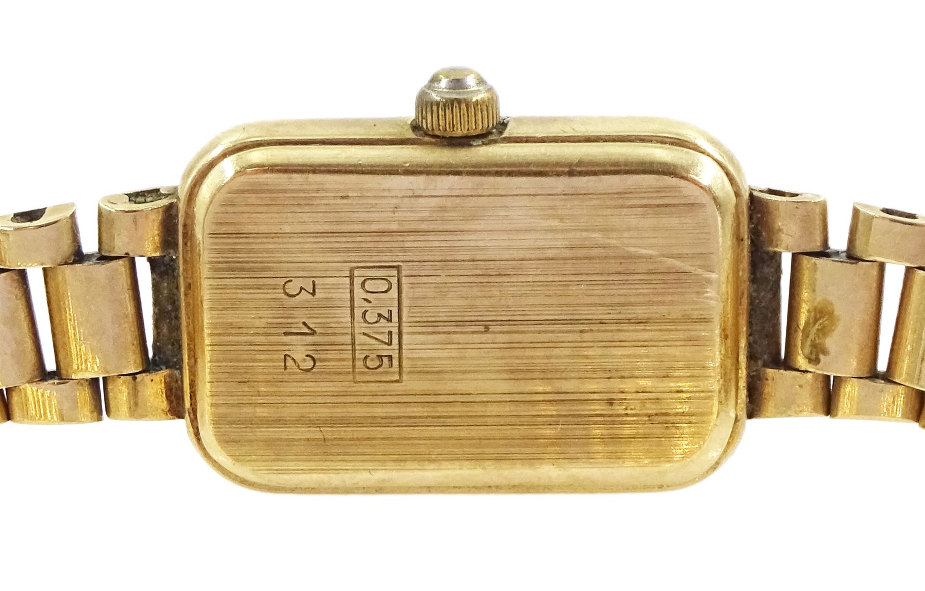 Uno Depuis ladies 9ct gold quartz wristwatch, on integral 9ct gold bracelet, hallmarked
