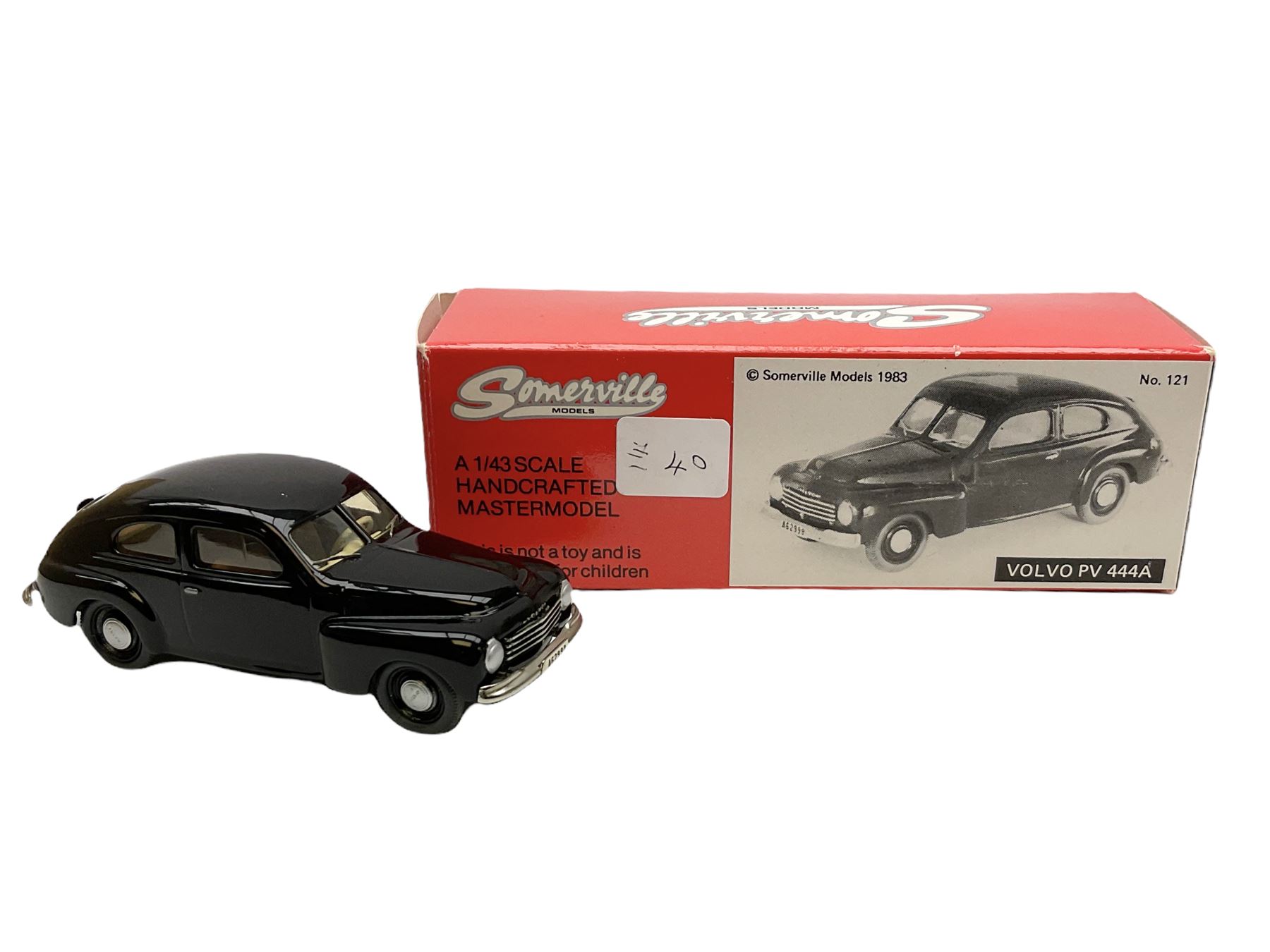 Somerville Models - three 1/43 scale Handcrafted Mastermodels comprising Saab - 92 (1950); No.121 Volvo PV 444A; and No.106 Standard Flying 12; all boxed (3)