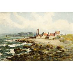 John Milne Donald (Scottish 1819-1866): Choppy Seas on the Scottish Coast, oil on board si...