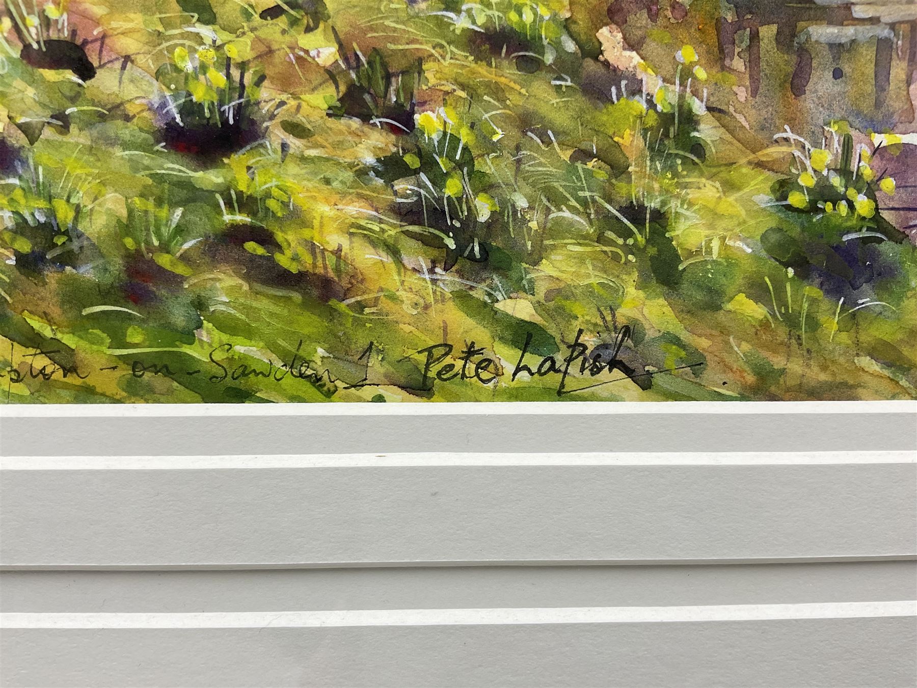 Peter Lapish (British 1937-): 'Church and Pond - Brompton-by-Sawdon', watercolour signed, titled verso 18cm x 25cm