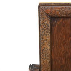 Early 20th century oak framed childs chair, solid seat with drawer to base