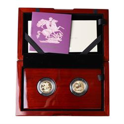 The Royal Mint United Kingdom 2026 'The Sovereign' two coin gold proof set, one with rever...