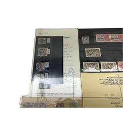 Mostly Bechuanaland Queen Victoria and later stamps, including wrapper from Mafeking to Germany with Bechuanaland two pence, King George V Bechuanaland Protectorate overprints on seahorses with half crown and five shillings values, various items of postal stationary, Airmail letters etc