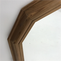 Traditional pine framed mirror, moulded frame with canted corners, 104cm x 74cm