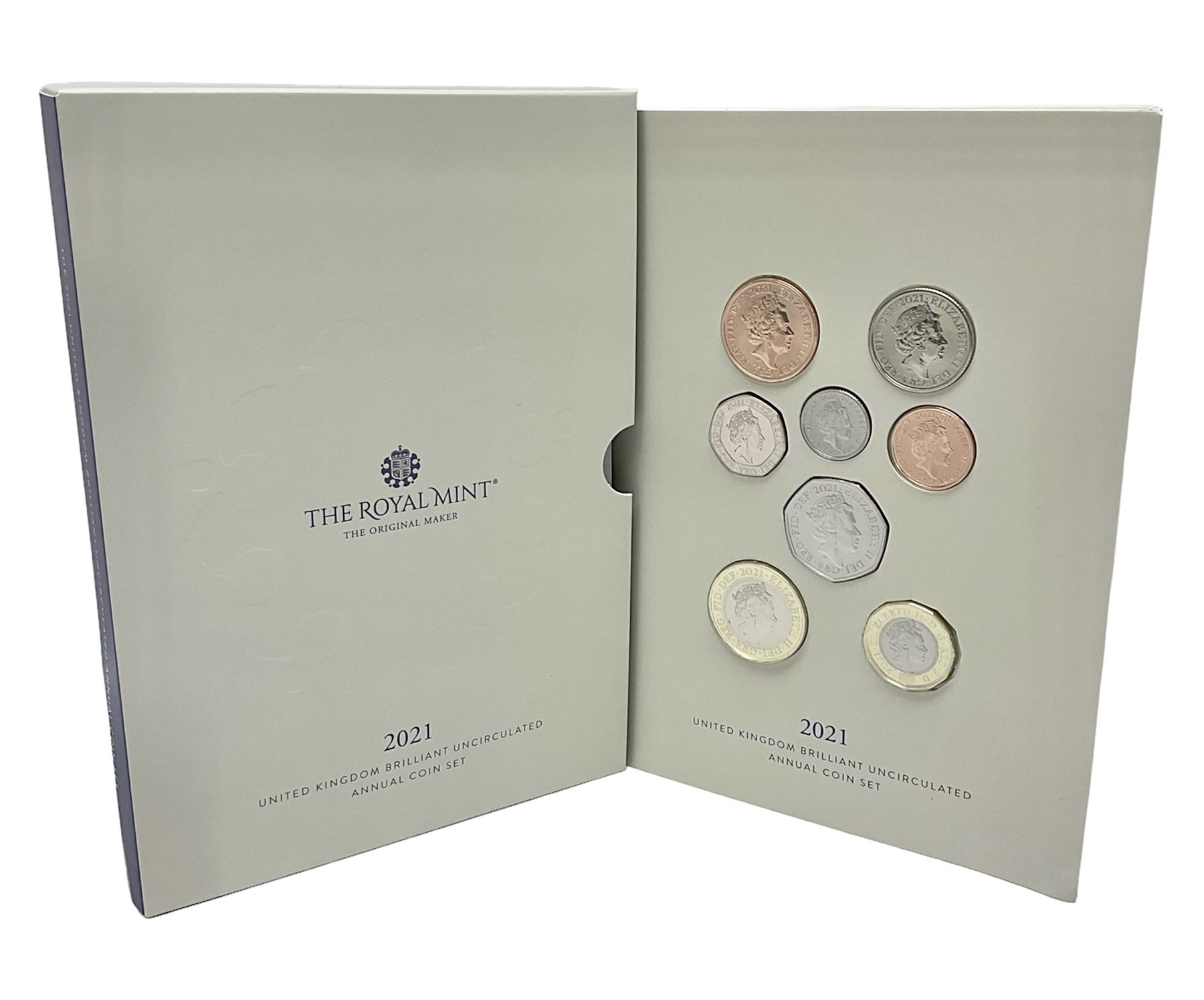 The Royal Mint United Kingdom 2021 brilliant uncirculated annual coin set, in card folder