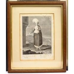 After Thomas Gainsborough (British 1727-1788): Portrait of Mrs Watson, engraving, together with four further 19th century portrait engravings, a Pears print and a further print, max 56cm x 48cm (7)