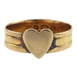 Victorian 18ct gold heart ring, Birmingham 1874