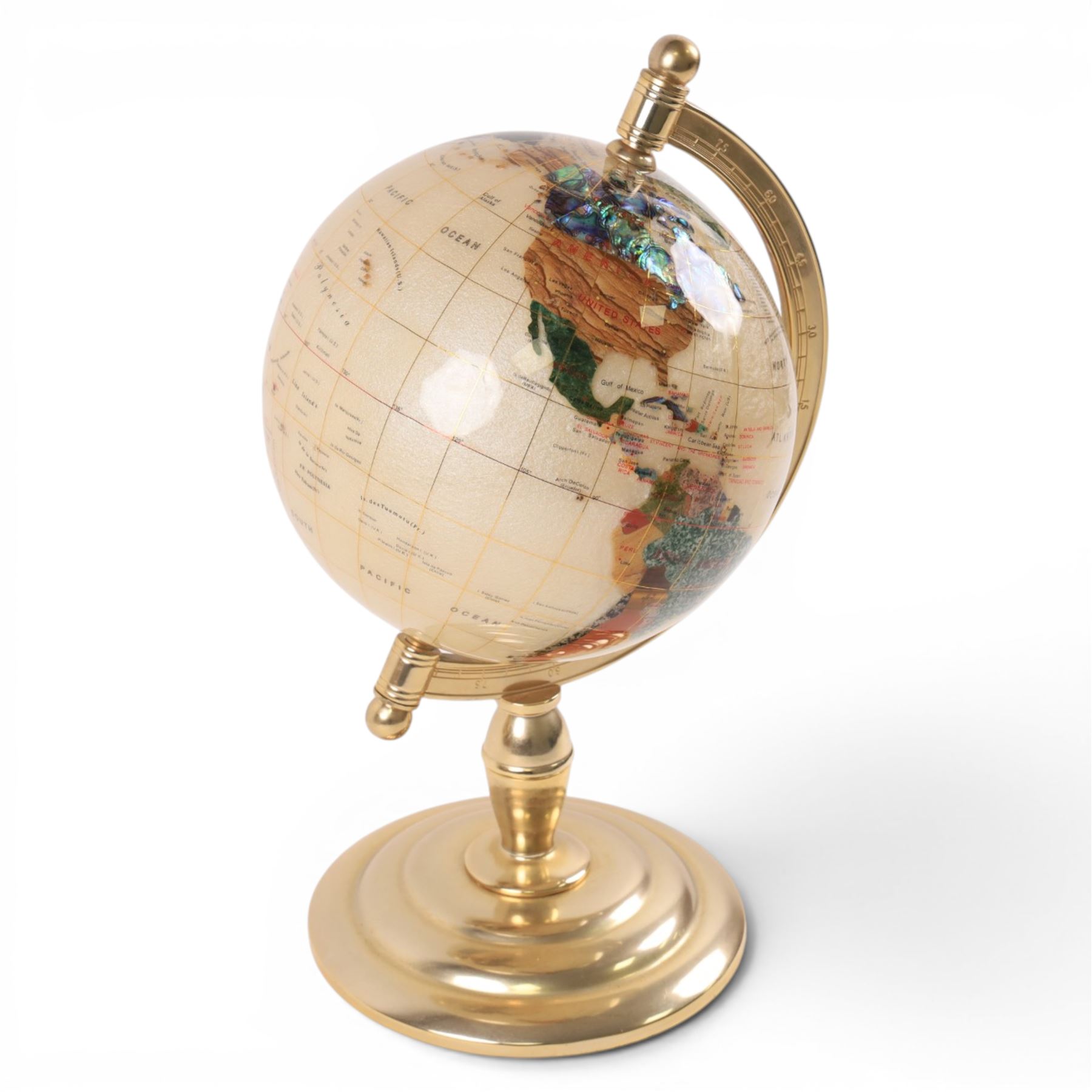 Table-top gemstone specimen globe, H41cm