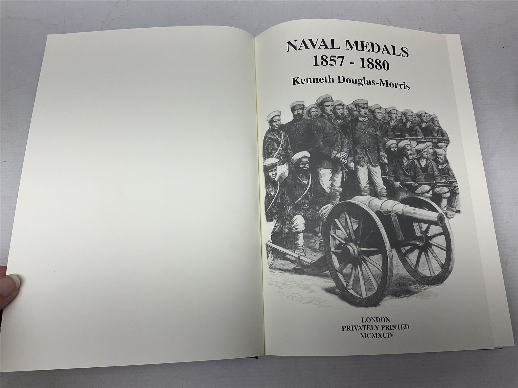 Six medal collectors reference books including Douglas-Morris Kenneth: Naval Medal 1857-1880. 1994 in slip-case; Casualty Roll For The Zulu and Basuto Wars South Africa 1877-79; Abbott P.E.: Recipients of the Distinguished Conduct Medal 1855-1909; Casualty Roll For The Crimea 1854-1855; and two others (6)