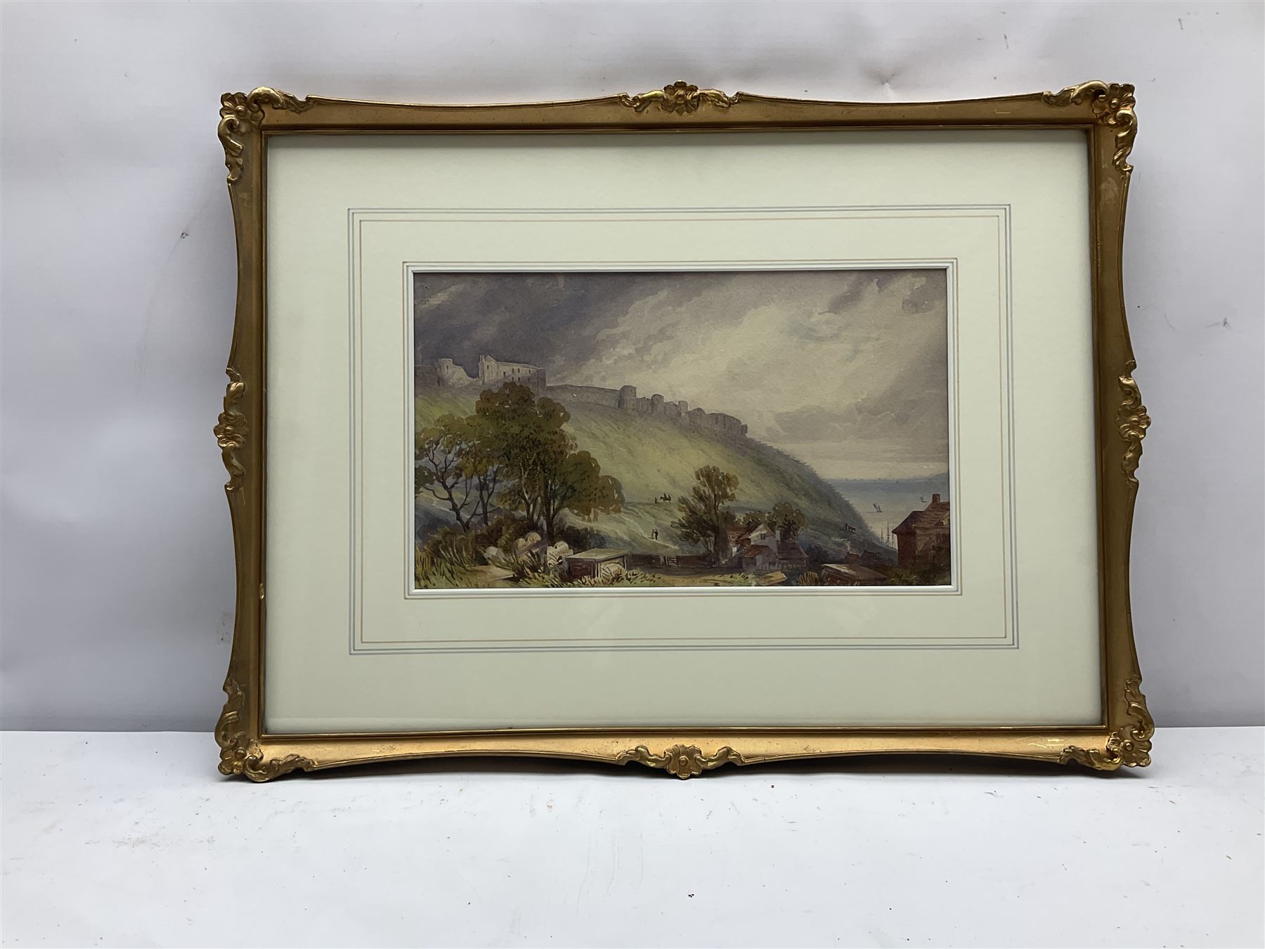 William Roxby Beverley (British 1811-1889): Scarborough Castle from St Mary's Church, watercolour unsigned 17cm x 29cm