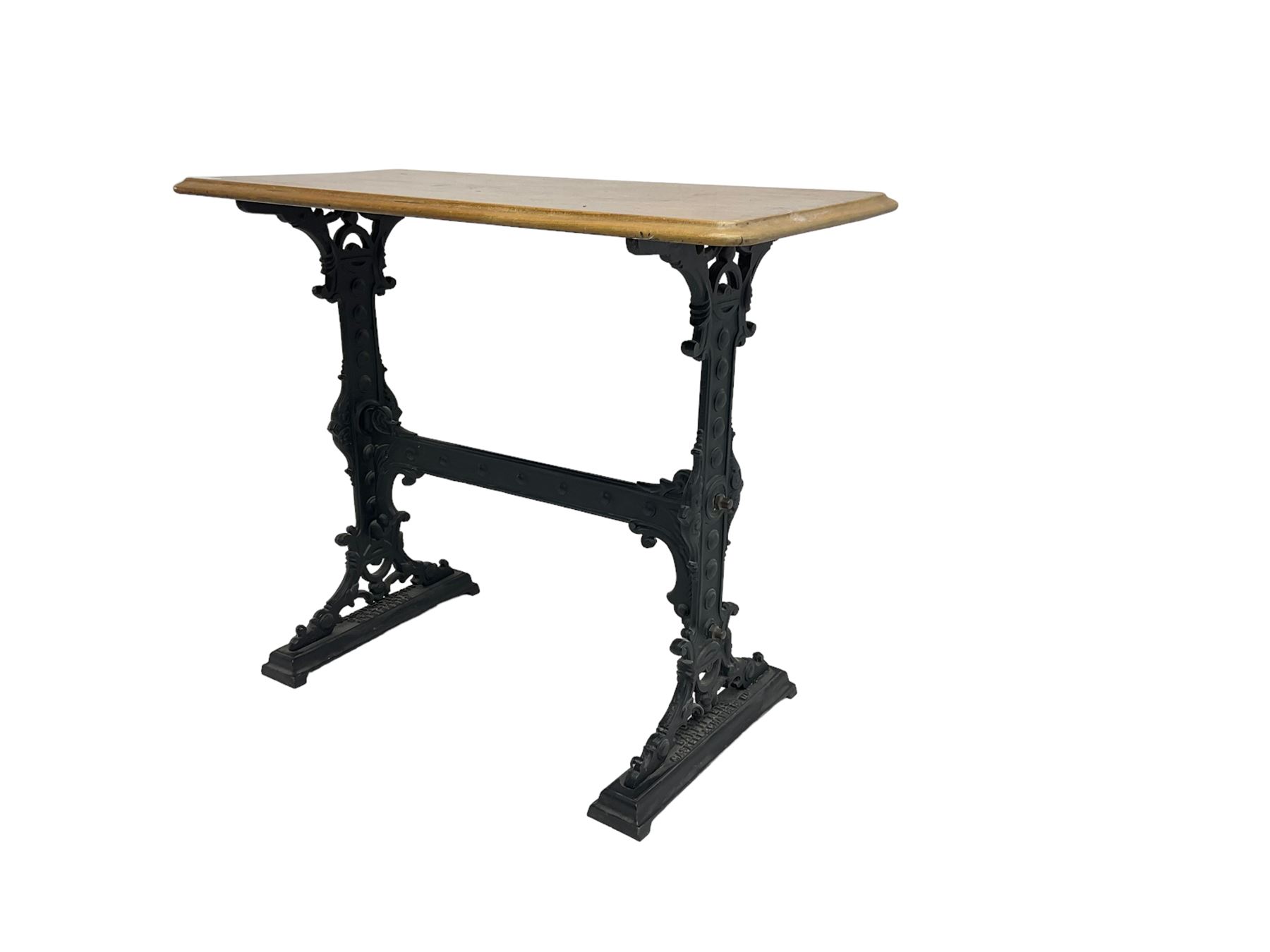 'Sheffield Bar Fitters' Caskell & Chambers Ltd. - walnut and cast iron table 