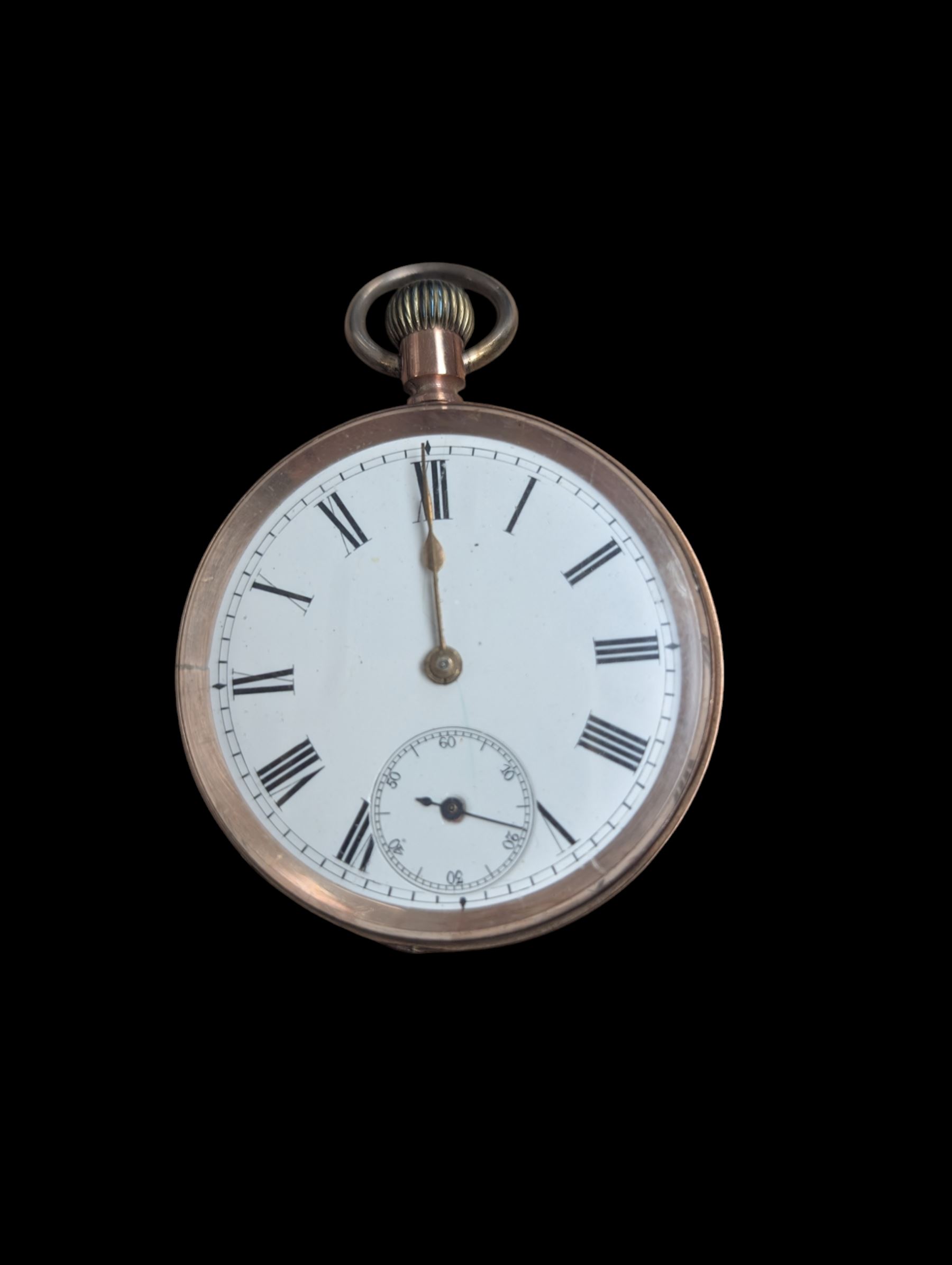 Early 20th century 9ct rose gold manual wind tank wristwatch and a 9ct rose gold keyless cylinder pocket watch