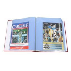 Comprehensive collection of approximately one-hundred and seventy Scarborough FC football programmes for the 1993/94, 1994/95 and 1995/96 seasons, all filed within six dedicated Scarborough FC red Home and Away binders