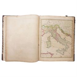 Brown (Thomas) - 'A General Atlas being a Collection of Maps of the World & Quarters, the Various Empires, Kingdoms & States in the Known World' published Edinburgh 1814 with thirty five hand coloured engraved maps as listed, lacks map of England & Wales, with two additional maps bound in comprising 'Map of Jamaica' by John Arrowsmith 1839 and 'Map of British Guiana' by J Hadfield 1838, in contemporary boards